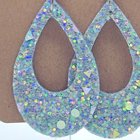 Faux Dangle Earrings Chunky Sparkling - Picture 3 of 3